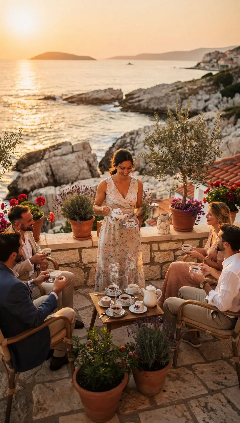 Svježe ubrani bilje poput mente i kamilice na drvenoj daski.