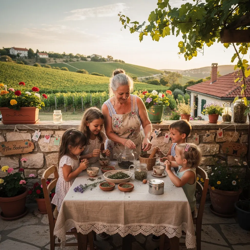 Parenje šalice čaja uz mirisne začine u pozadini.