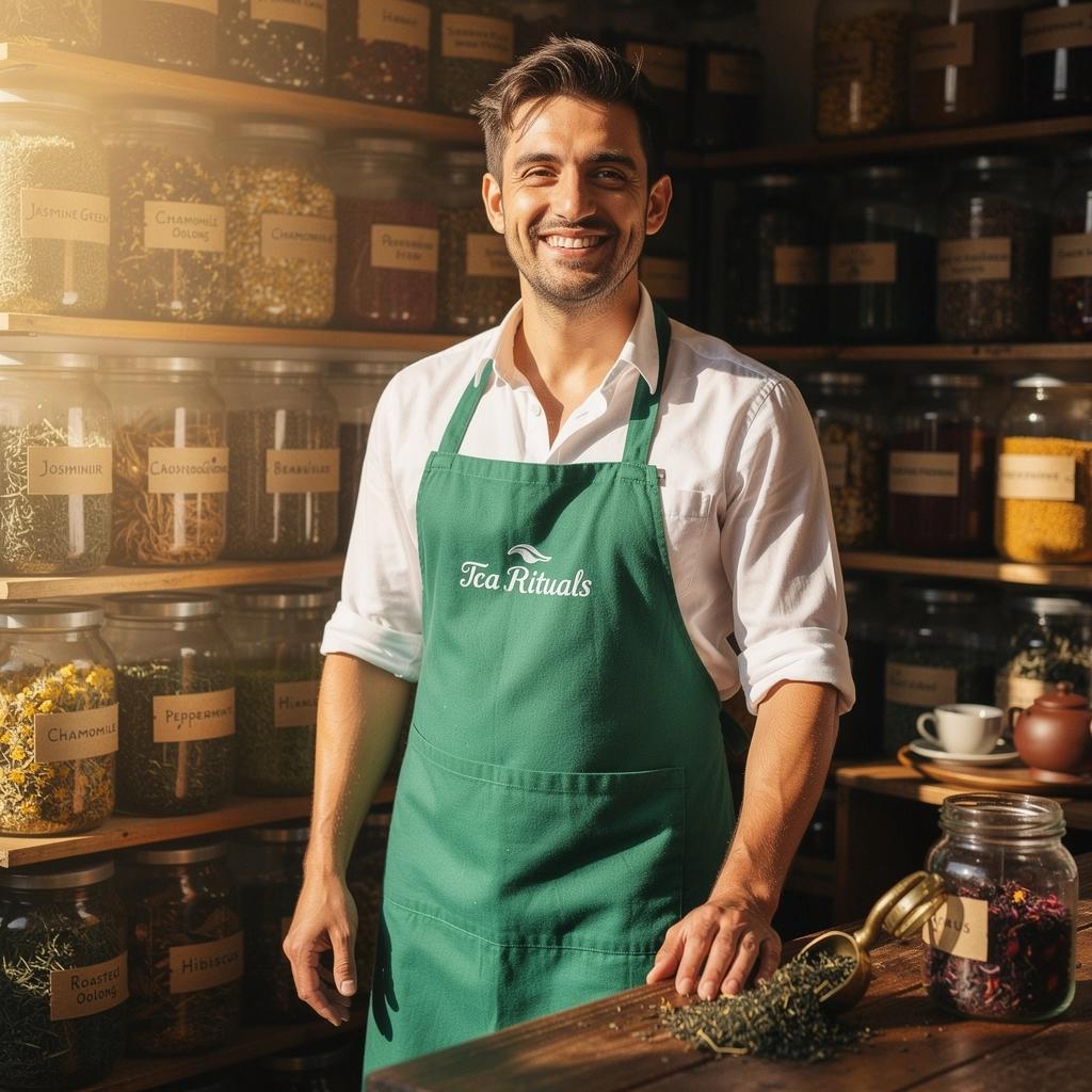 Zeleni čaj s mirisom mente poslužuje se u elegantnoj šalici na drvenom stolu.