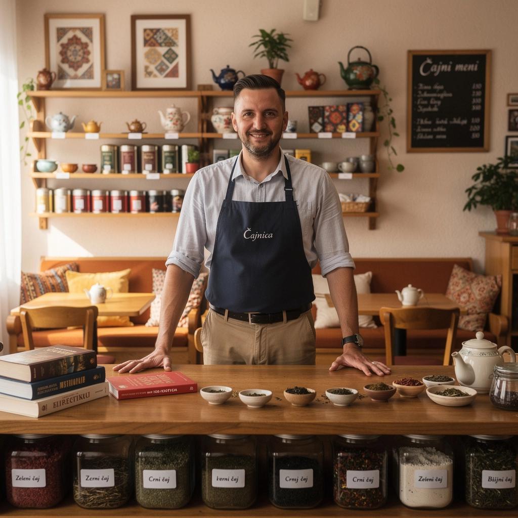 Zeleni čaj s medom i limunom poslužen s domaćim kolačima na tanjuru.